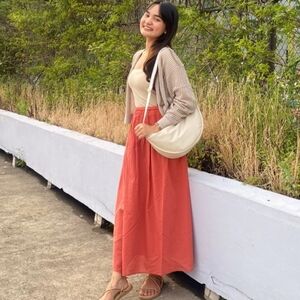 Uniqlo C Faux Leather Round Shoulder Bag - Off White